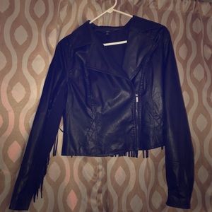 Black faux leather jacket